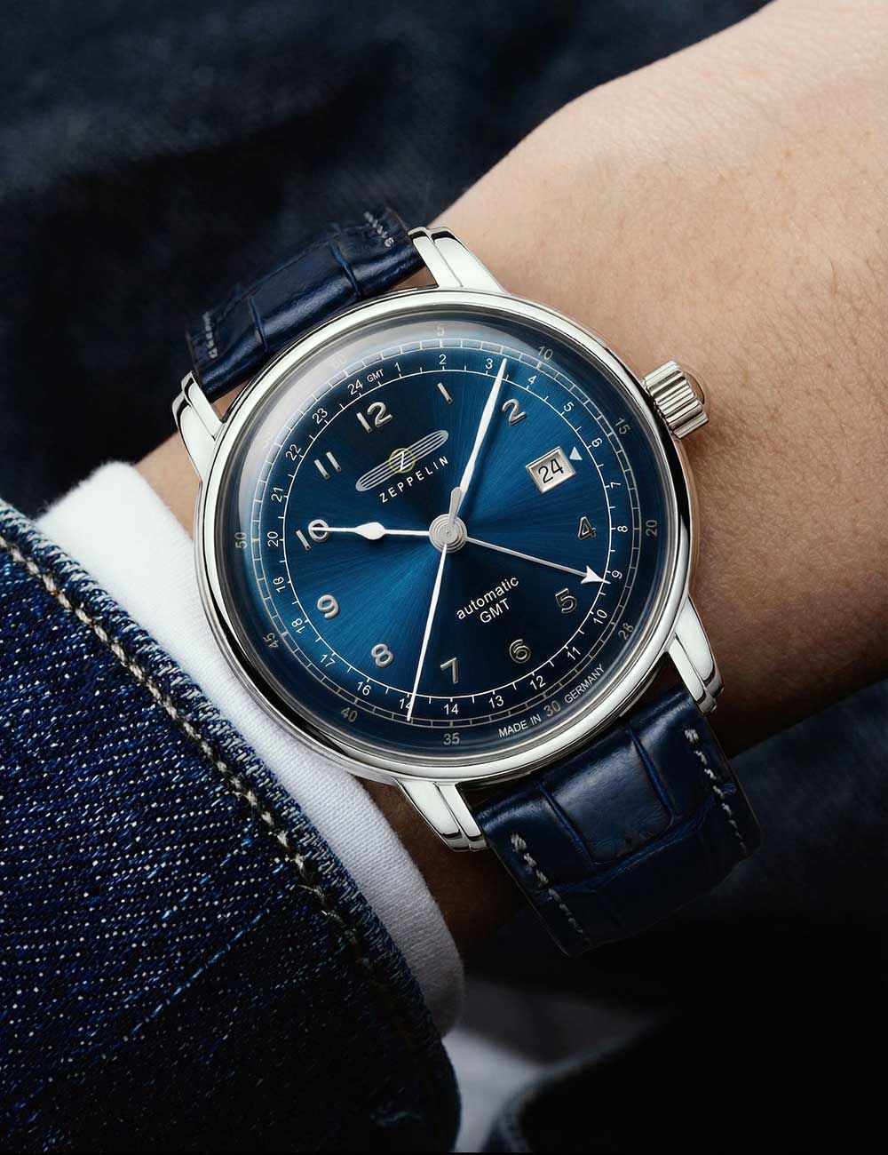 Zeppelin Los Angeles LZ126 7668-3 Herrenuhr Blau • Automatikwerk mit GMT • 5 ATM wasserdicht, Bild 4