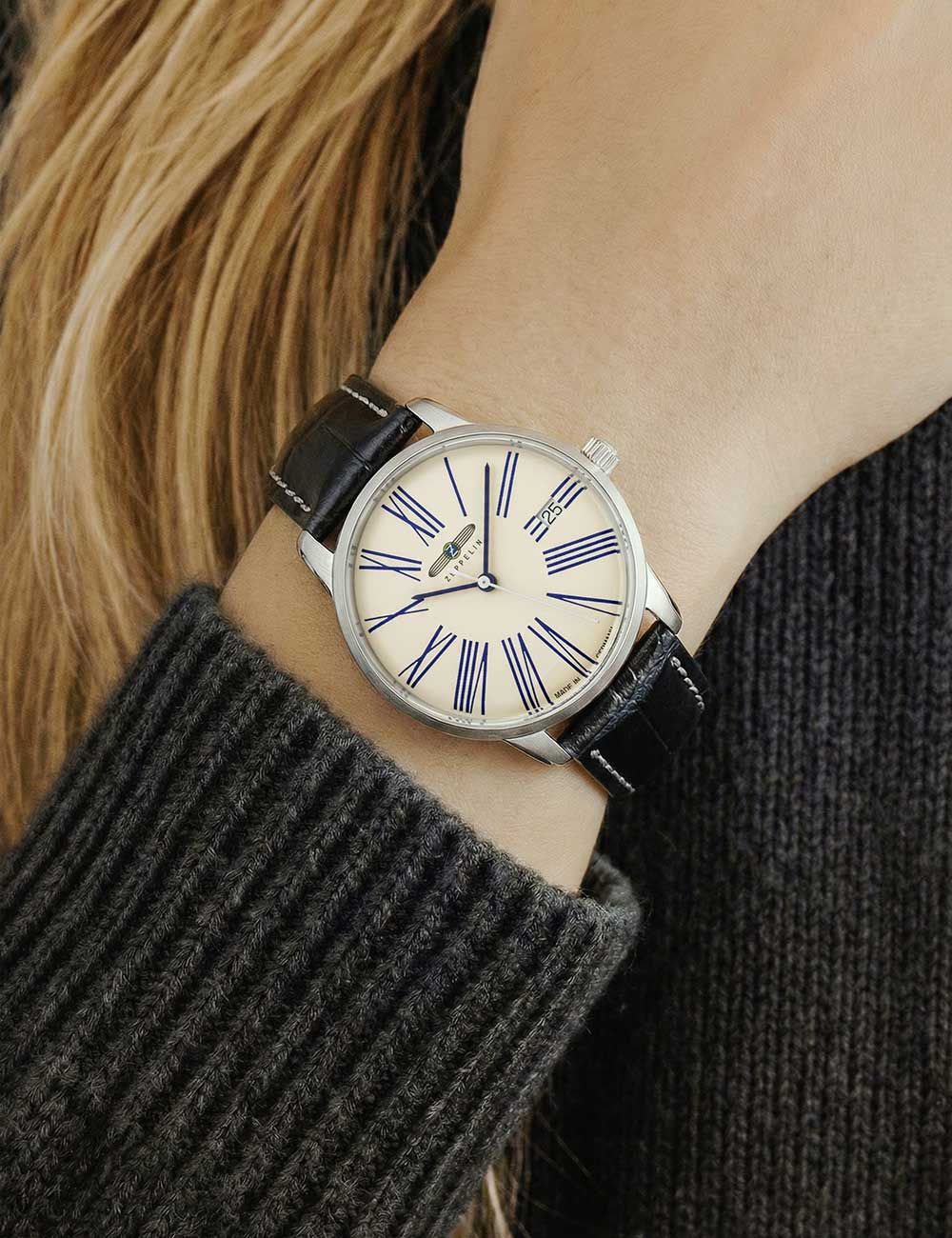 Zeppelin Flatline 8345-1 Herrenuhr Schwarz • Schlankes Quarzwerk • Klassisches Design, Bild 3
