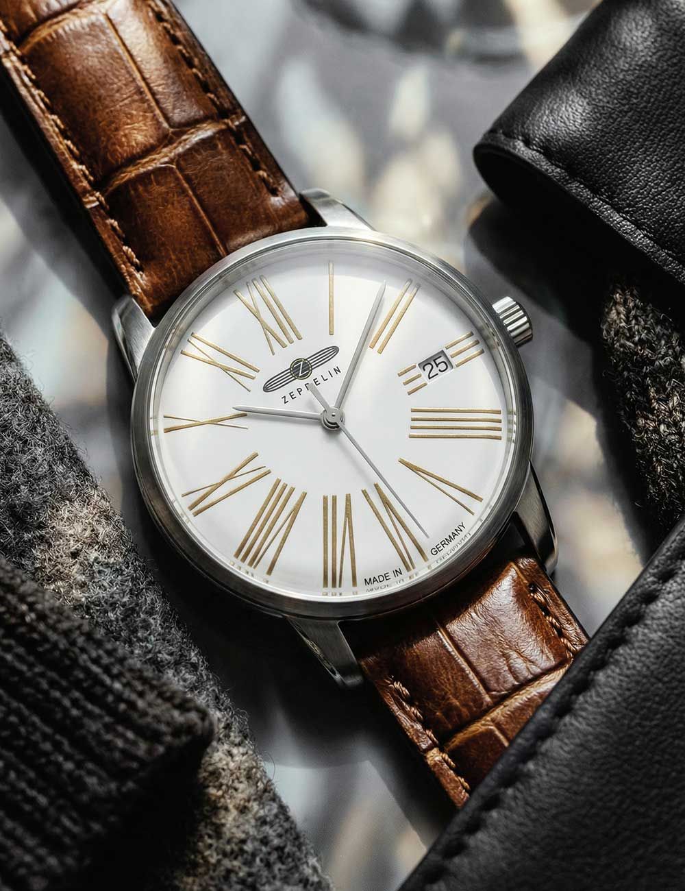 Zeppelin Flatline 8347-4 Herrenuhr Schwarz • Quarzwerk • Datum, Bild 2