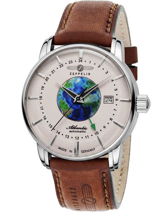 Zeppelin Atlantic 8468-5 Herrenuhr Silber • Automatikwerk • 5 ATM Wasserschutz