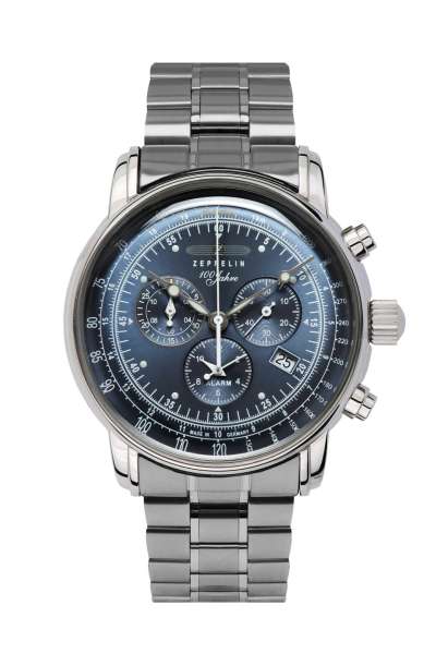 Zeppelin 100 Jahre Zeppelin 7680MB-2 Herrenuhr Schwarz • Schweizer Quarzchronograph Ronda 5130.D • Milanaise-Armband mit