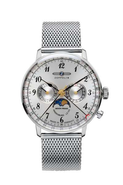 Zeppelin Hindenburg LZ129 7036-3 Herrenuhr Nachtblau • Mondphase • Swiss Quarz Ronda 706.B, Bild 4