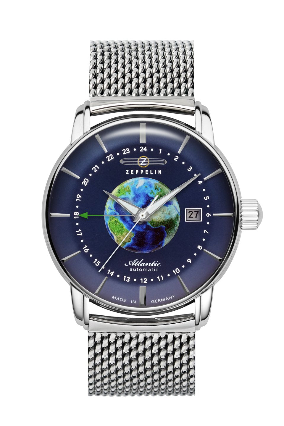 Zeppelin Atlantic 8468M3 Herren Armbanduhr Blau • Echte GMT-Funktion (Flyer-GMT) • Automatikwerk Miyota 9075