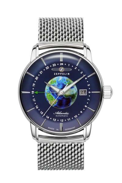 Zeppelin Atlantic 8468-1 Herrenuhr Silber • Automatik GMT Miyota 9075 • Made in Germany, Bild 3