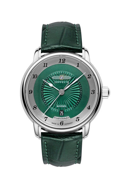 Zeppelin Friedrichshafen 8556-2 Herrenuhr Grün • Sellita SW200 Automatikwerk • Saphirglas