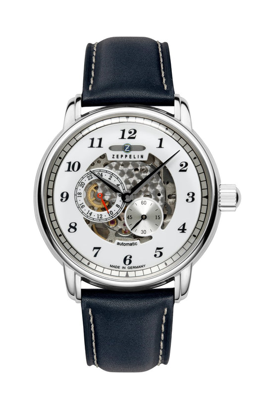 Zeppelin New Captains Line 8658-3 Herrenuhr Weiß • Automatikwerk Miyota 82S7 • Mineralglas K1