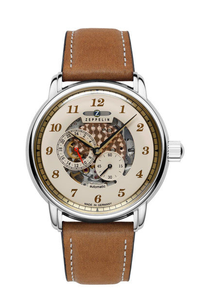 Zeppelin New Captains Line 8658-5 Herrenuhr Beige • Automatikwerk Miyota 82S7 • Made in Germany