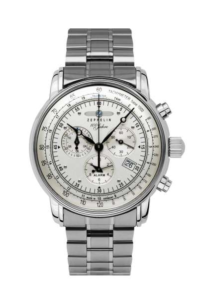 Zeppelin 100 Jahre Zeppelin 7680MB-3 Herrenuhr Blau • Schweizer Quarzchronograph • Milanaise-Metallarmband, Bild 3