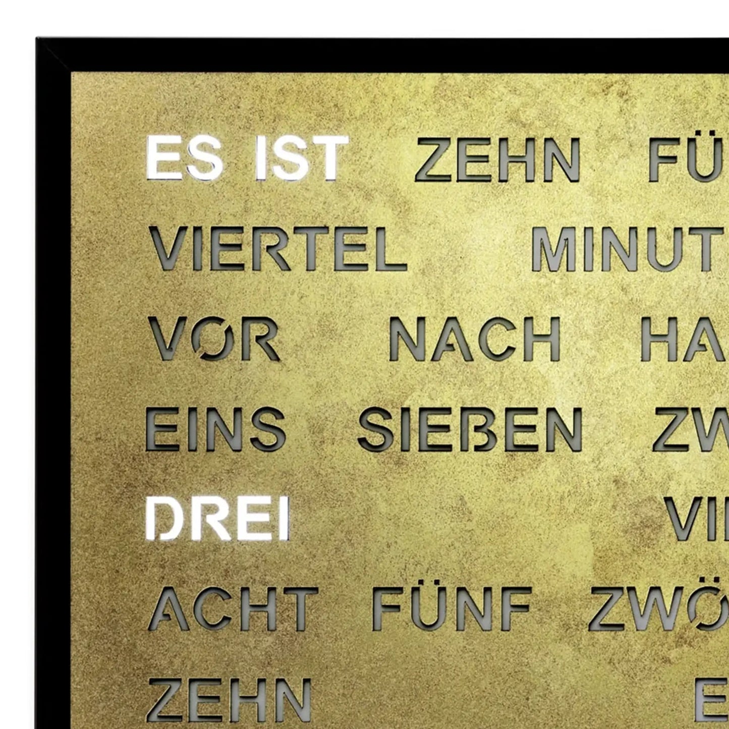 AMS T1271 Wall Clock Antique Brass • Word Clock with LED Display • 220V Mains Operated
