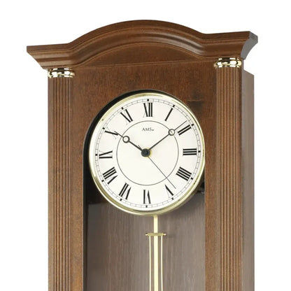Zegar ścienny AMS W7014/1 orzech • mechanizm Westminster/Bim-Bam • mechanizm kwarcowy z wahadłem