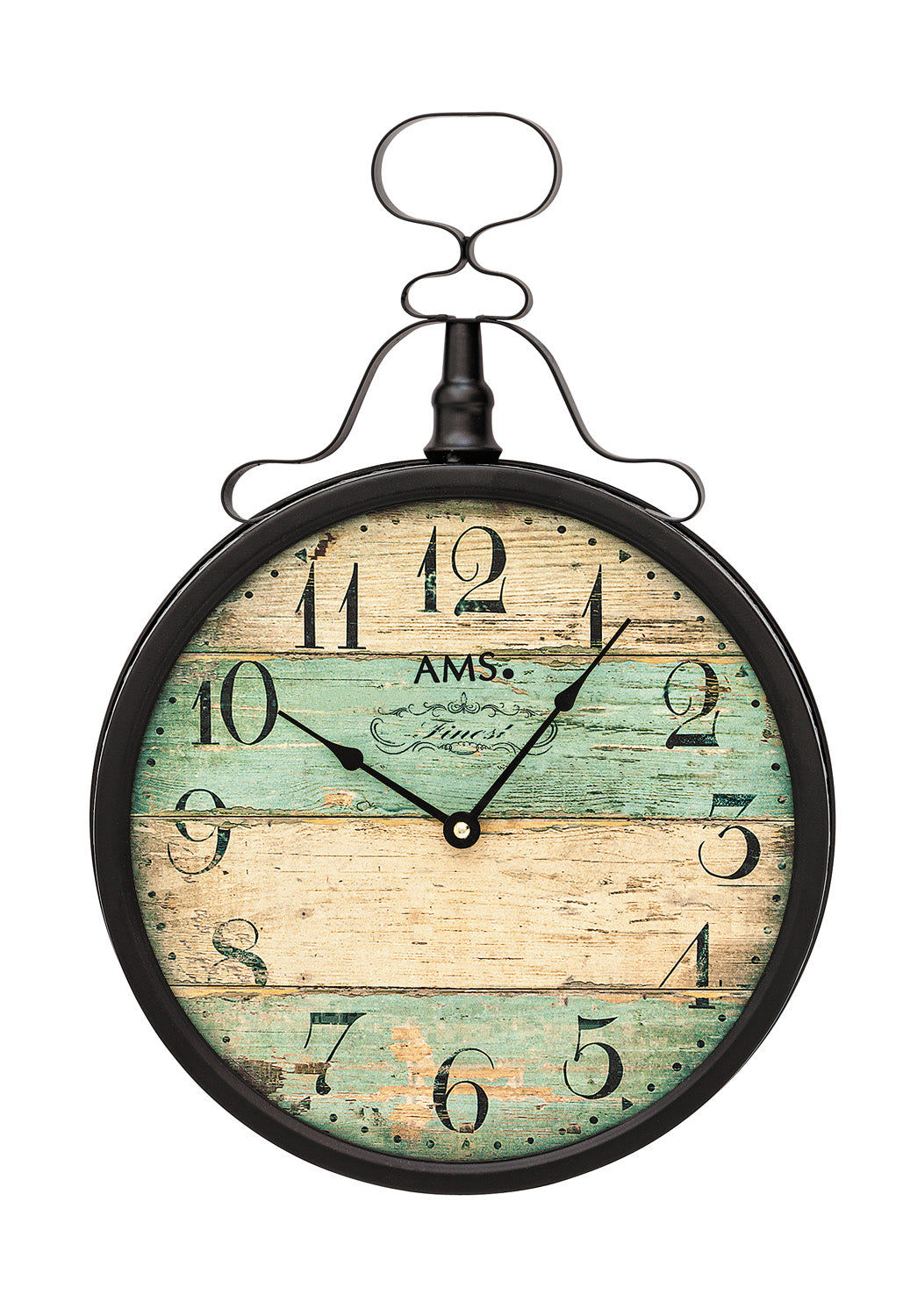 AMS W9532 Wanduhr Silber • Quarzwerk • Metallgehäuse