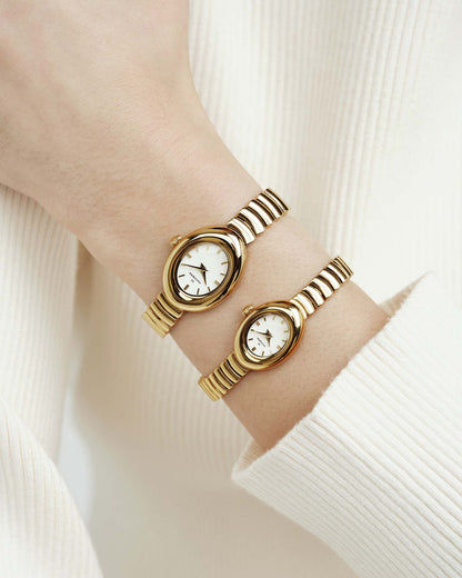 Mockberg Belle Oval MB1418 Damen Armbanduhr Gold • Mineralglas • Ovales Gehäuse, Bild 7