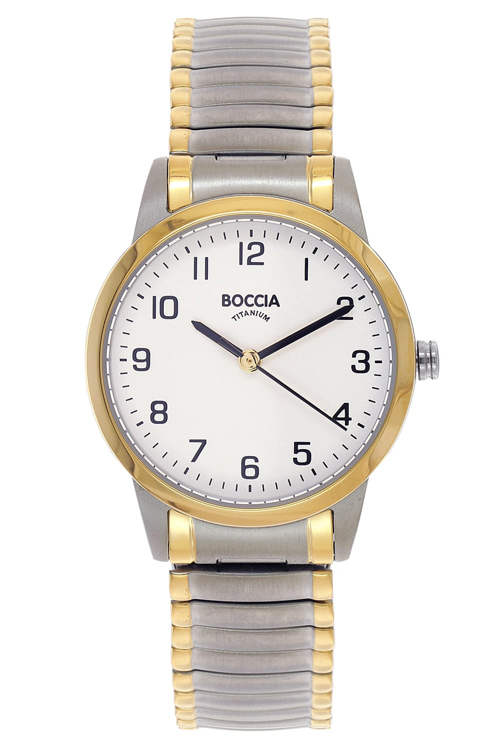 Boccia 3328-04 Damen Armbanduhr Bicolor • Leichtes Titan-Zugband • Mineralglas