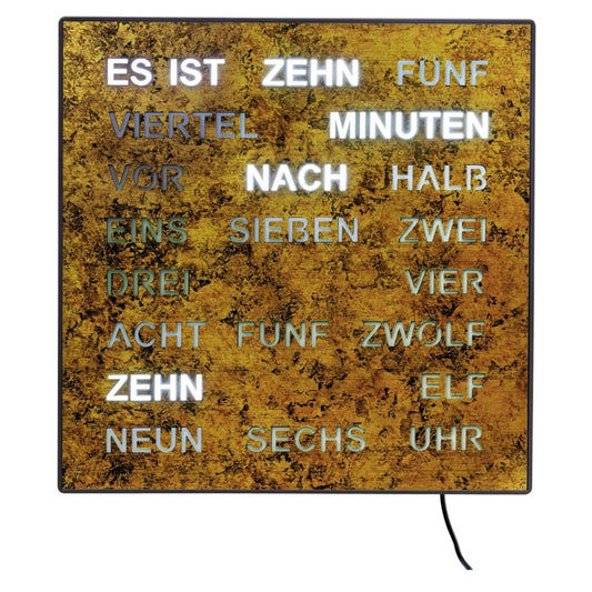AMS Table Clock 28x28 cm Wood • Modern Design • Precise Quartz Movement