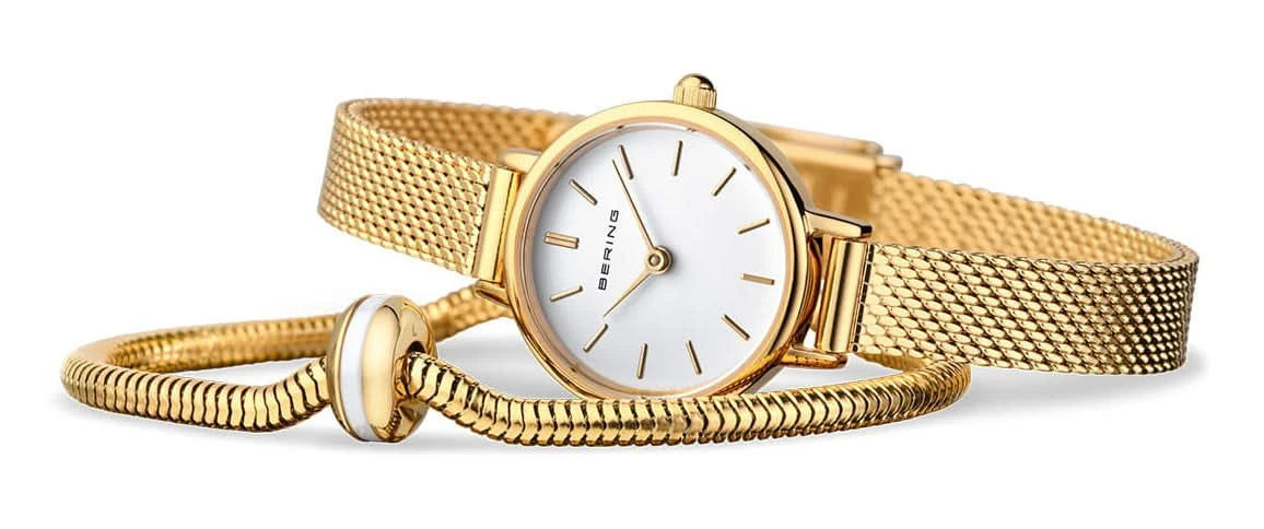 Bering Classic 11022-334 Damenuhr • Kratzfestes Saphirglas • Feines Milanaise-Armband