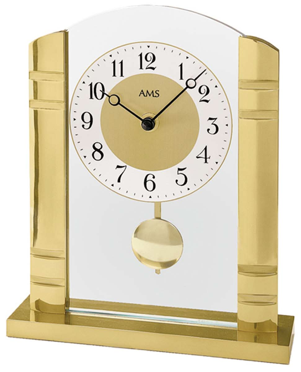 AMS Tischuhr 23x19x4 cm Metall • Quarzwerk • Modernes Design
