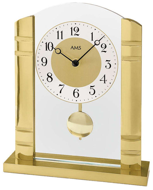 AMS Tischuhr 23x19x4 cm Metall • Quarzwerk • Modernes Design