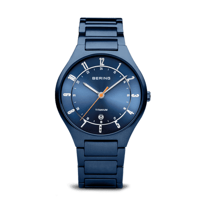 Bering Titanium 11739-797 Herrenuhr Matblau • Titan-Gliederarmband • Saphirglas