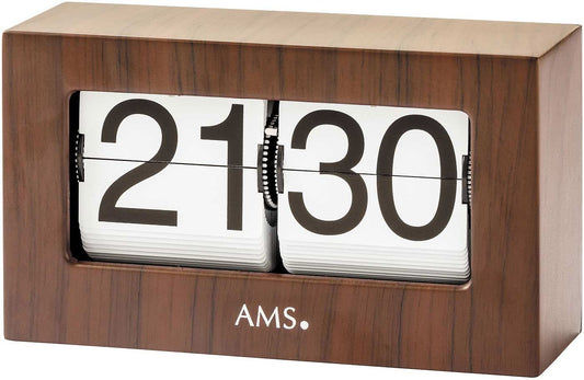 AMS Tischuhr 12x21x7 cm Metall • Modernes Design • Präzises Quarzwerk