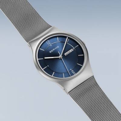 Bering Classic 11938-003 Herrenuhr Silber • Saphirglas • Milanaise-Armband, Bild 3