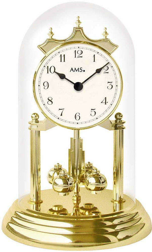 AMS Tischuhr 23 cm Ø Glas • Präzises Quarzwerk • Elegantes Design