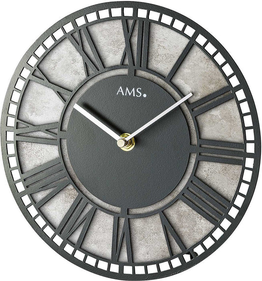AMS Tischuhr 22 cm Ø Metall • Präzises Quarzwerk • Modernes Design