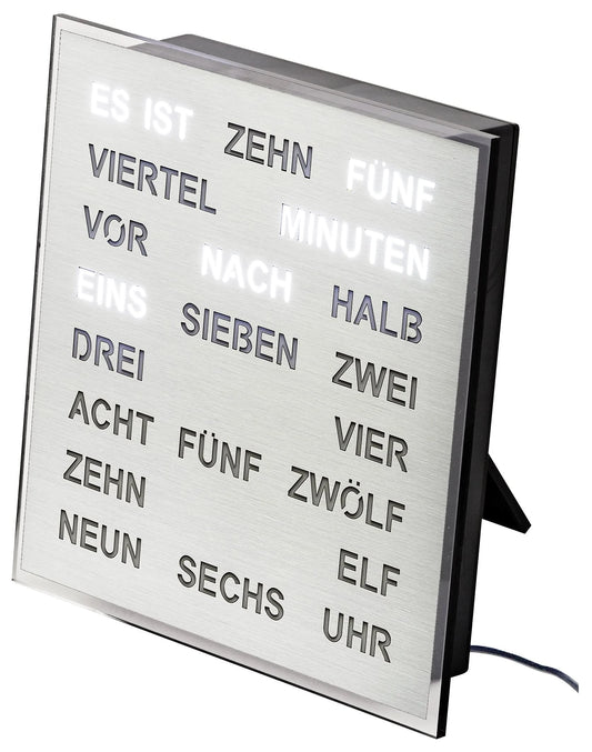 AMS Wanduhr 20x20x4 cm Aluminium • Modernes Design • Präzises Quarzuhrwerk
