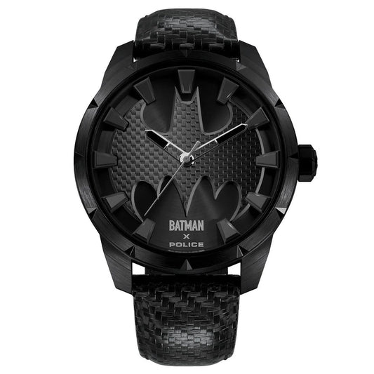 Police The Bat PEWGA0075502 Herrenuhr Schwarz • Carbon-Optik Lederarmband • Limited Edition