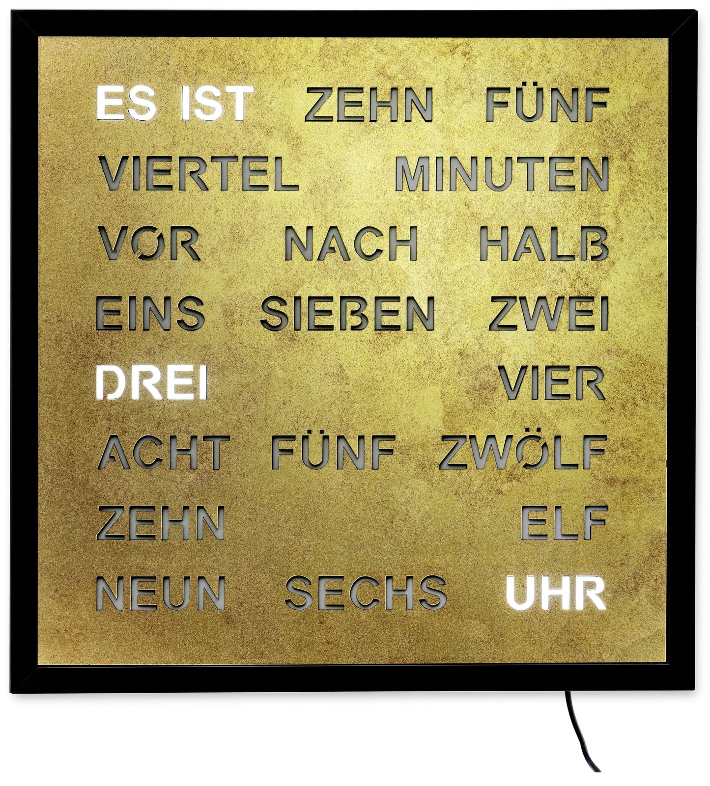 AMS Wanduhr 40x40 cm Metall • Geräuschloses Uhrwerk • Modernes Design