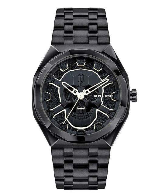 Police Kediri PEWJG2110701 Herrenuhr Schwarz • Totenkopf-Design • Mineralglas