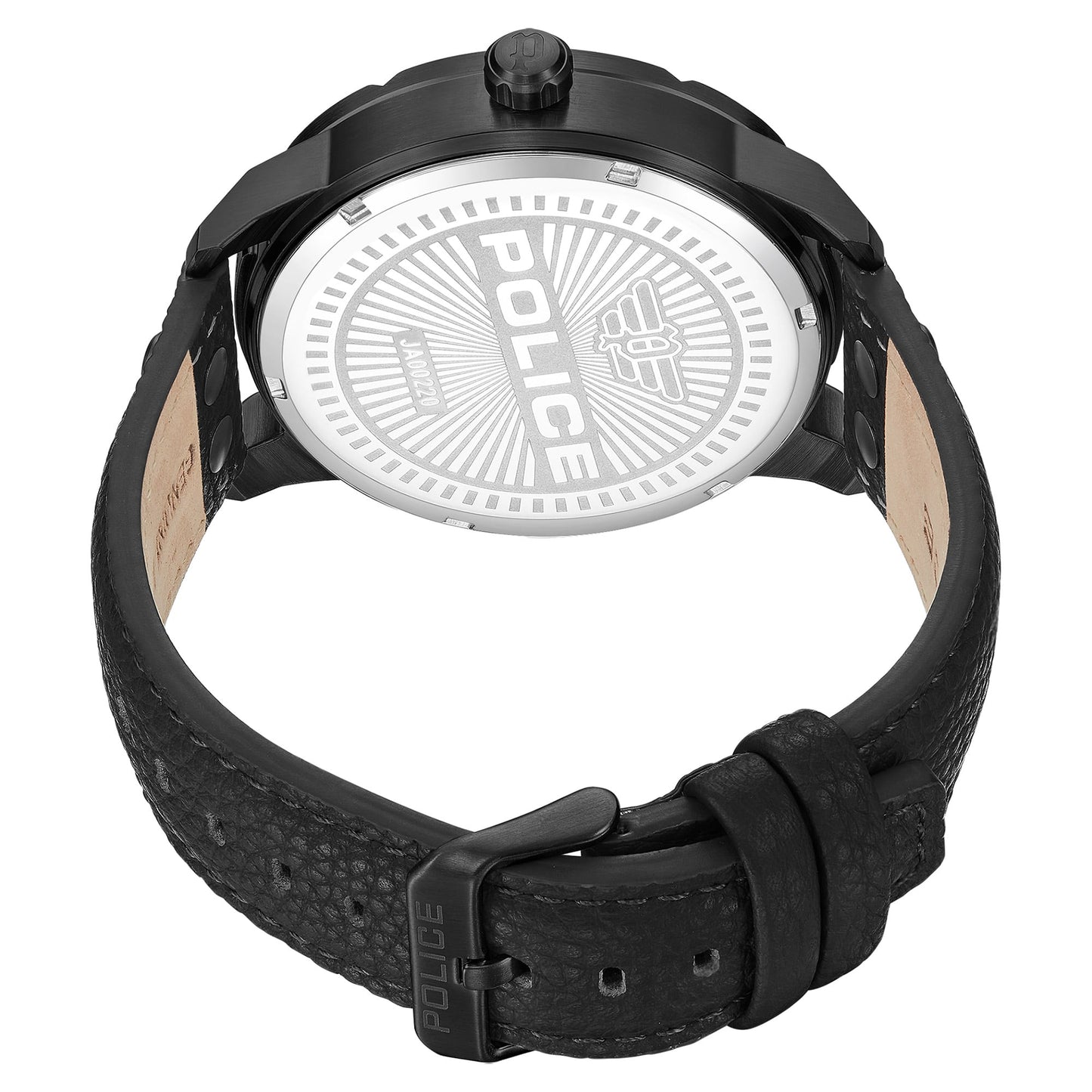 Police Huntley PEWJA0022001 Herrenuhr Schwarz • Dualzeit • Mineralglas, Bild 3