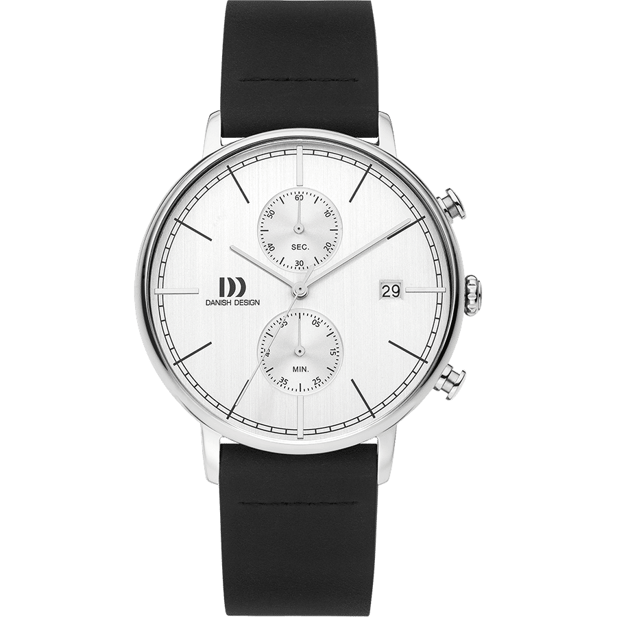 Danish Design Koltur Chrono II IQ12Q1290 Herrenuhr Silber • Mineralglas • Chronograph