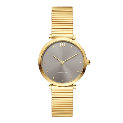 Danish Design Ava IV83Q1301 Damenuhr Grau • Mineralglas • Goldenes Edelstahlarmband