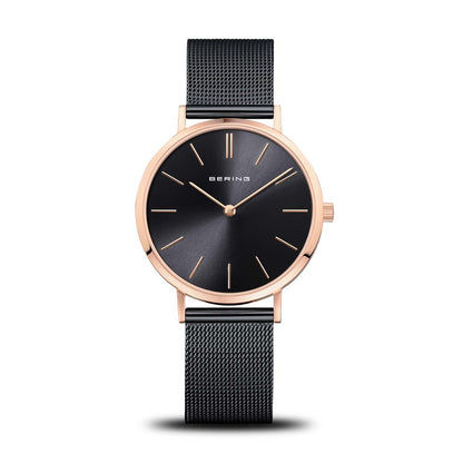 Bering Classic 14134-166 Damenuhr Roségold • Saphirglas • Milanaise-Armband