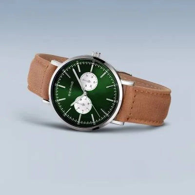 Bering Classic 14240-508 Herrenuhr Grün • Saphirglas • Chronograph-Layout mit Tag- und Datumsanzeige, Bild 4