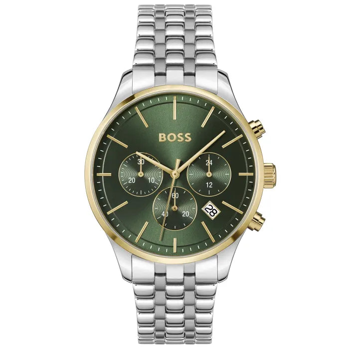 BOSS Avery 1514159 Herren Armbanduhr Grün • Chronograph • Mineralglas