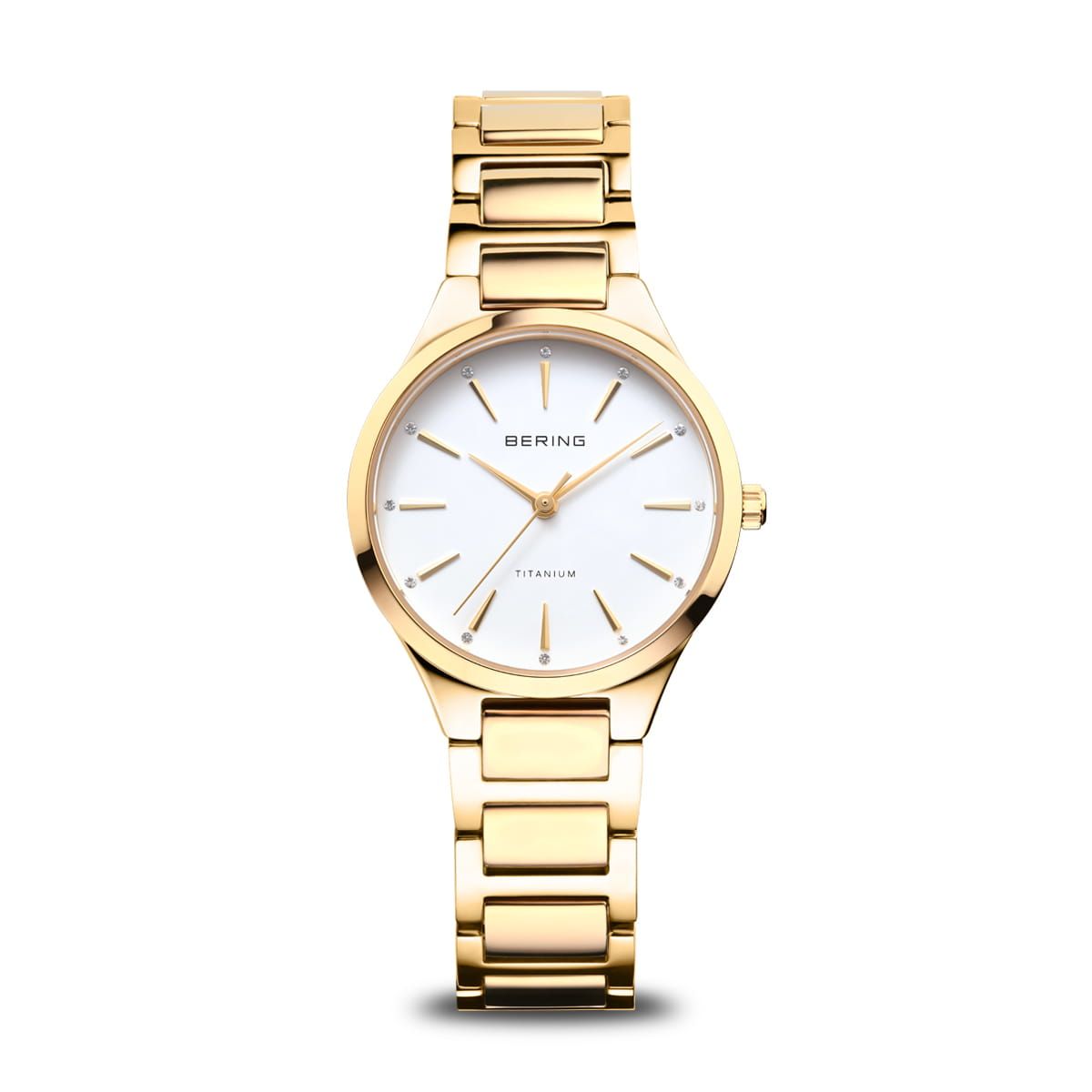 Bering Classic Titanium 15630-734 Damenuhr Gold • Saphirglas • Swarovski-Elemente