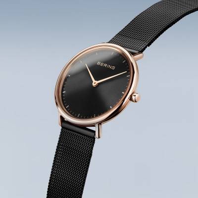 Bering Ultra Slim 15729-166 Damenuhr Roségold • Saphirglas • Milanaise-Armband, Bild 3