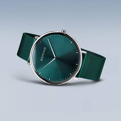 Bering Ultra Slim 15739-808 Armbanduhr Unisex Grün • Saphirglas • Milanaise-Armband, Bild 6
