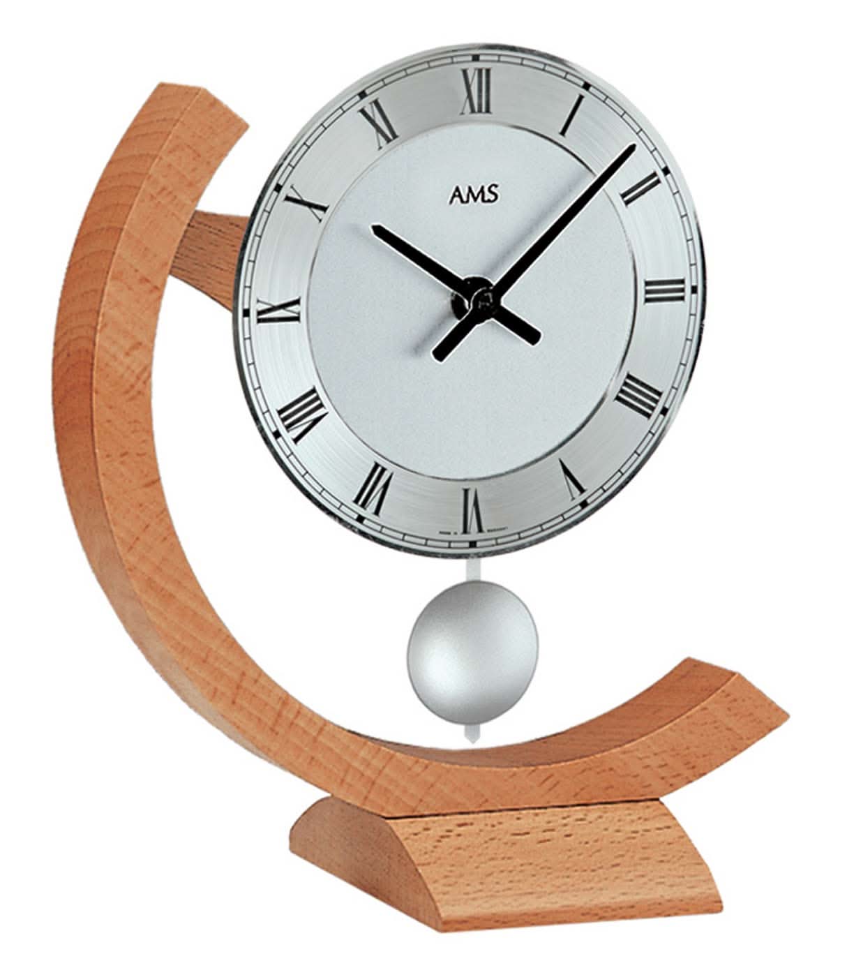 AMS Tischuhr 22x18x4 cm Buche • Quarz Uhrwerk • Modernes Design