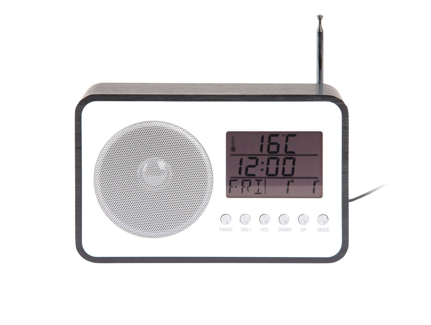 Karlsson FM Radio KA6036BK Wecker Schwarz • FM-Radio mit Weckfunktion • Digitale Anzeige mit Datum & Temperatur, Bild 2