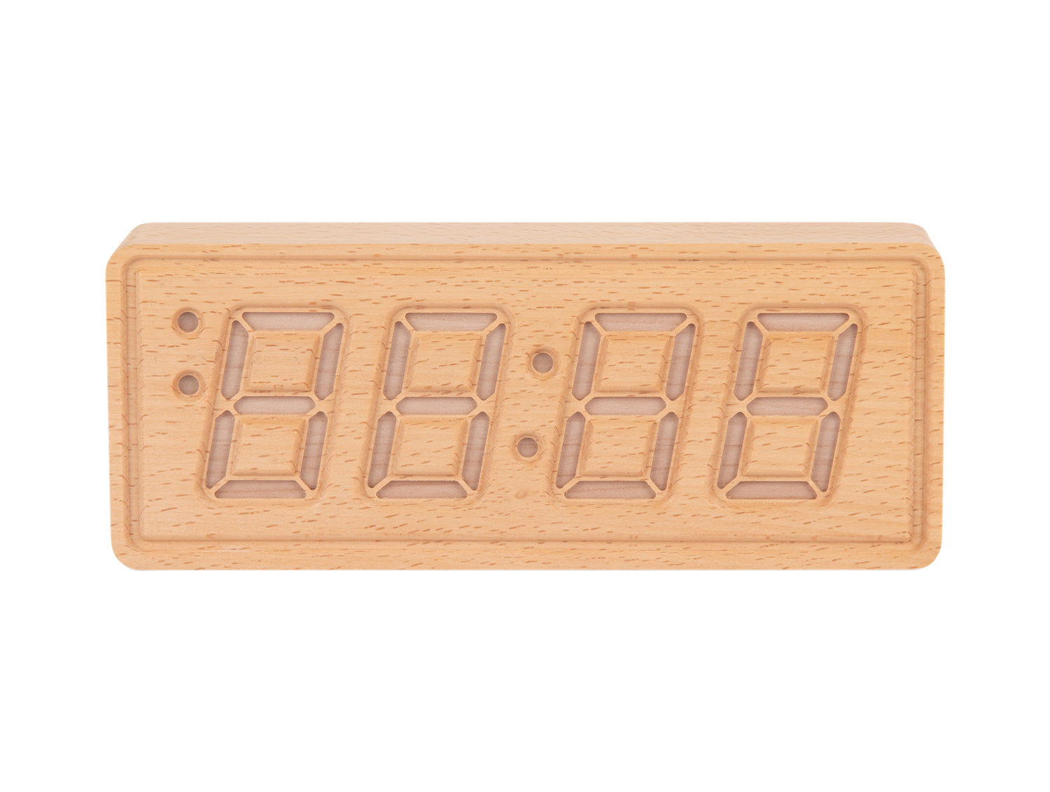 Karlsson Solid Wood Engraved KA6024WD Wecker Hellholz • LED-Zeitanzeige • Eingraviertes Design, Bild 2