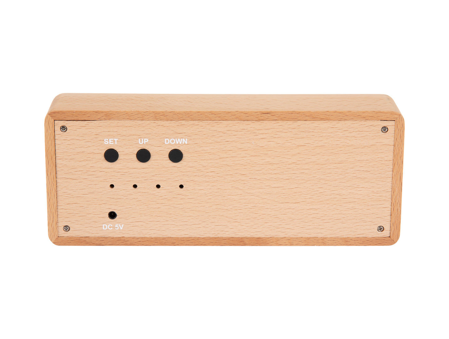 Karlsson Solid Wood Engraved KA6024WD Wecker Hellholz • LED-Zeitanzeige • Eingraviertes Design, Bild 5