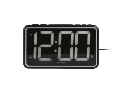 Karlsson New Retro KA6035BK Wecker Schwarz • Großes LED-Display • Retro-Design mit USB-Betrieb, Bild 2