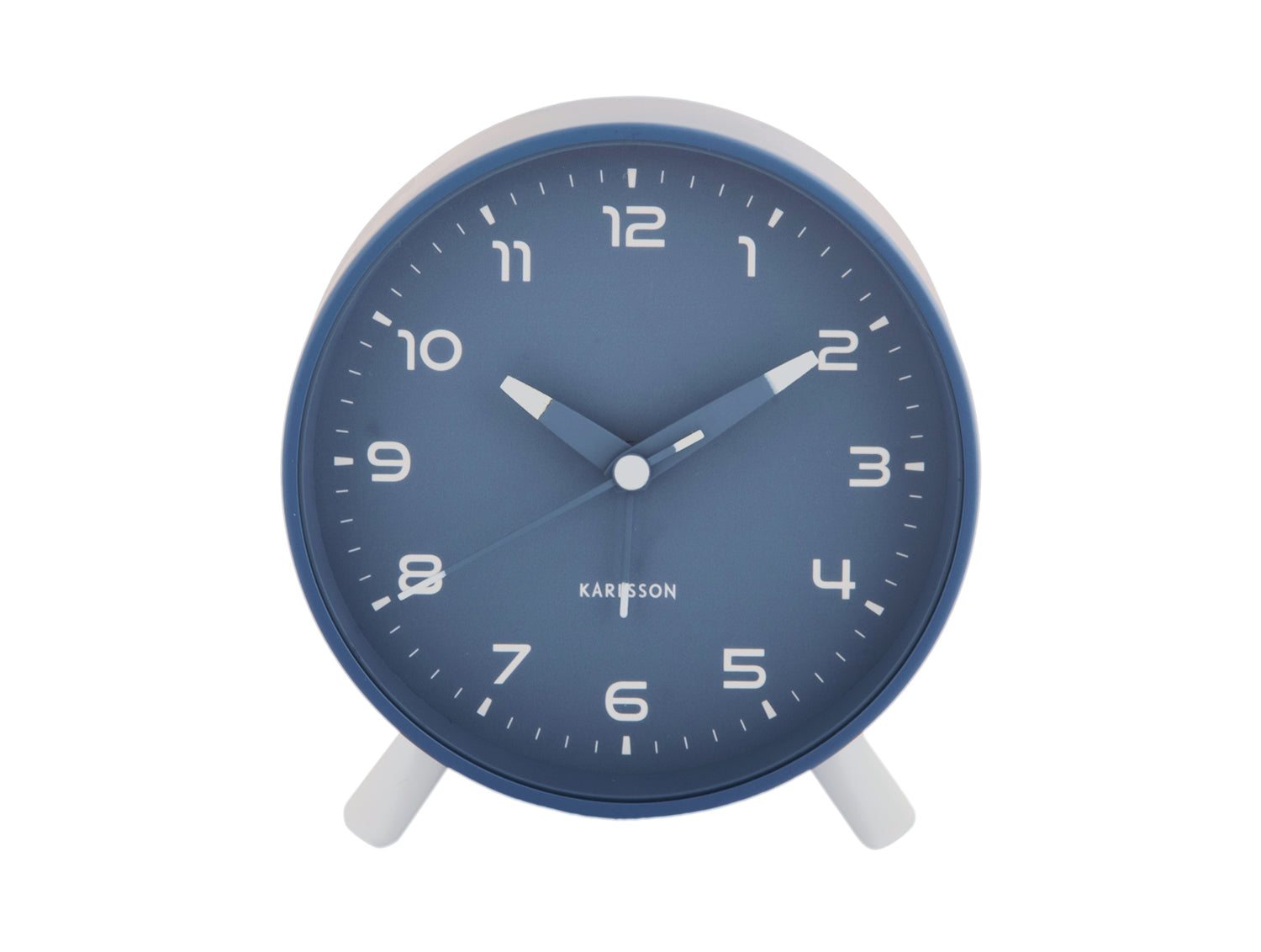Karlsson Orgullo KA6029BL Wecker Klassikblau • Geräuschloses Sweep-Uhrwerk • Eisengehäuse
