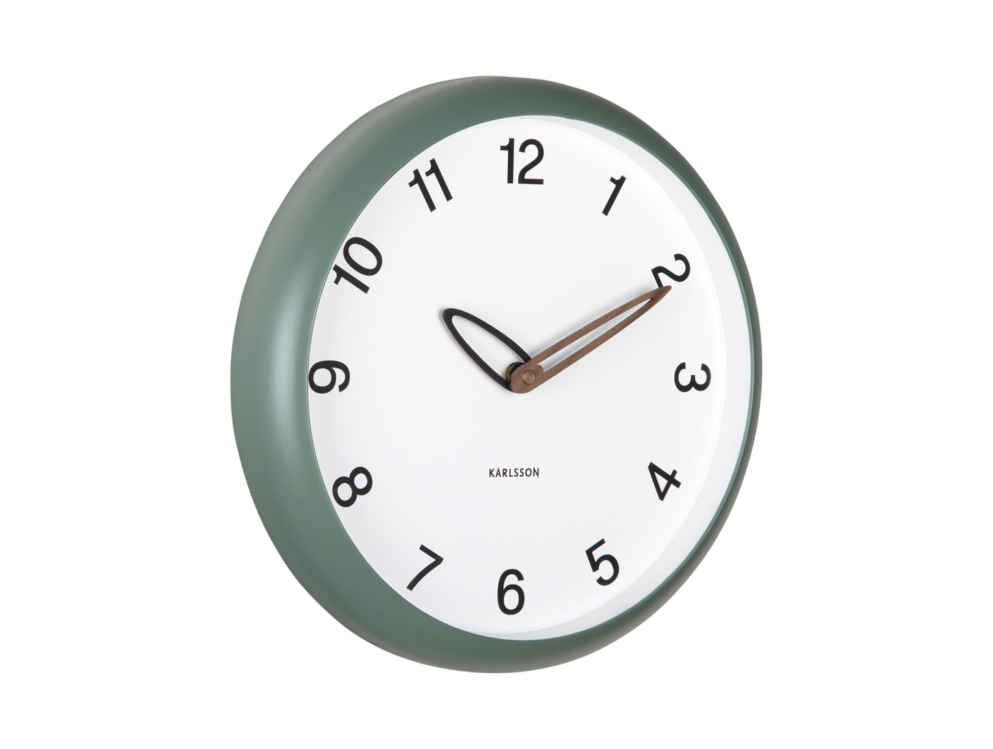 Karlsson Bella KA6043GR Wanduhr Dschungelgrün • Geräuschloses Sweep-Uhrwerk • Modernes Design
