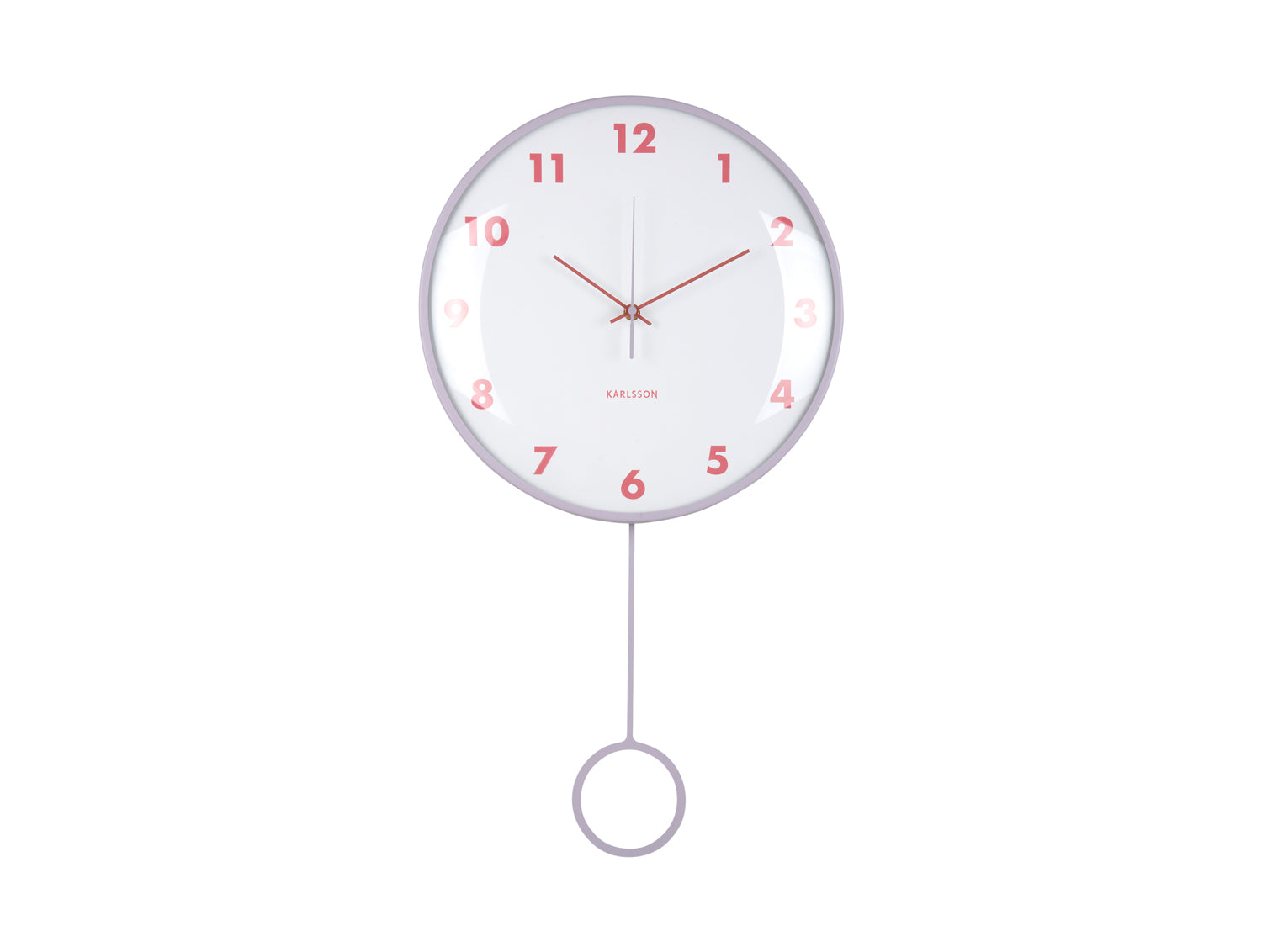 Karlsson Cheeky Dome Pendulum KA6058LP Wanduhr Softlila • Sweep-Uhrwerk • Pendel-Design