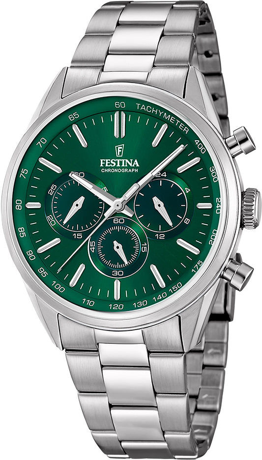 Festina Timeless Chronograph F16820/R Herrenuhr • Urbanes Design • Robustes Edelstahl