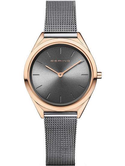 Bering Ultra Slim 17031-369 Damen Armbanduhr Roségold • Saphirglas • Milanaise-Armband