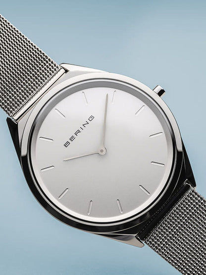 Bering Ultra Slim 17039-000 Unisex Armbanduhr Silber • Flaches Saphirglas • Milanaise-Armband, Bild 2